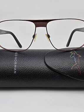 Greg Norman Collection Mod G2011S Satin Dark Brown Aviator Sunglasses Frame 60mm